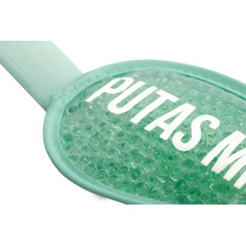 Antifaz de gel “Putas migrañas” verde menta